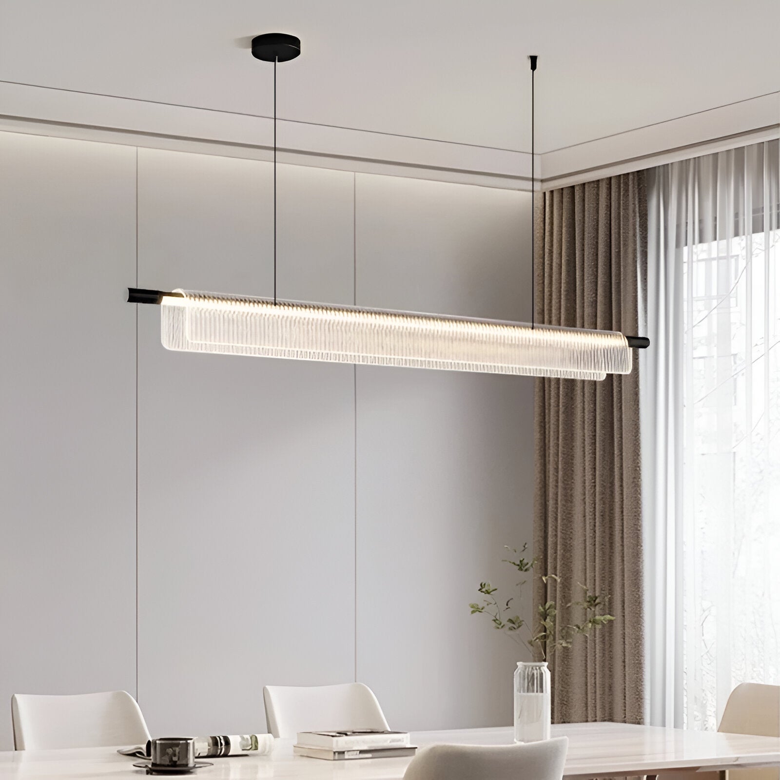 Varnel – Nordic Acrylic Linear Iron Strip Pendant Light