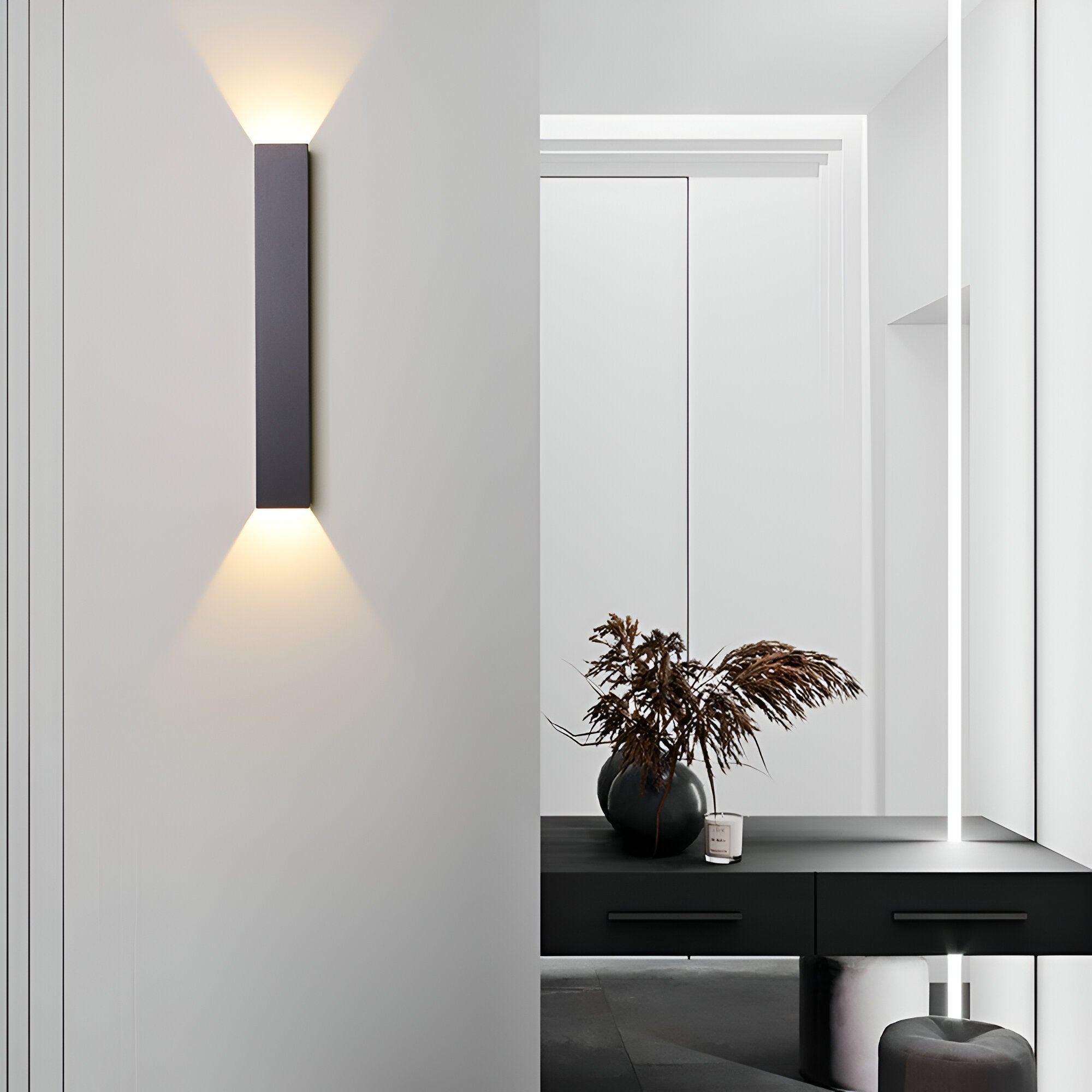 Rectanova – Nordisk Aluminium Rektangulær Linje Væglampe