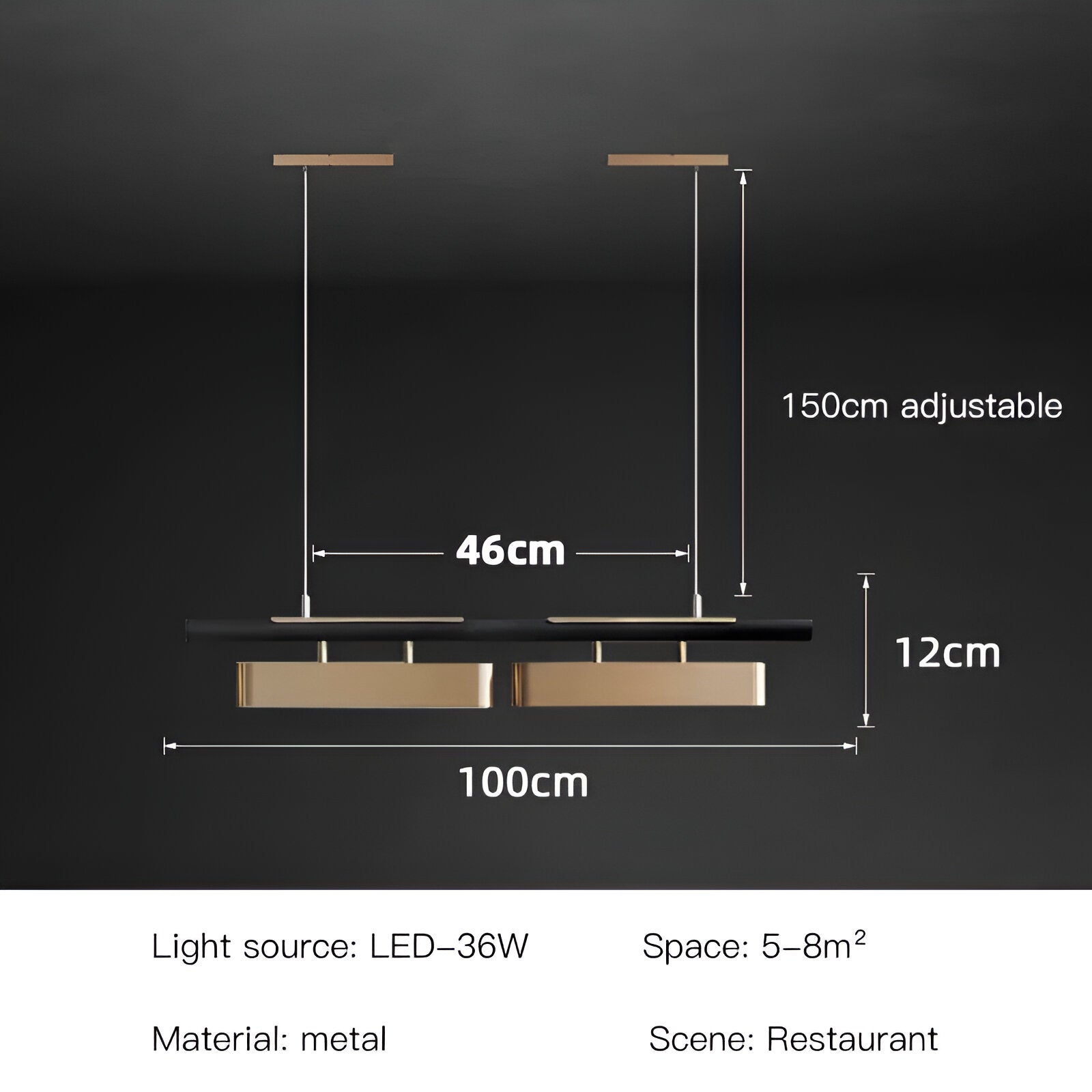 Evarin – Lampada a sospensione nordica in acciaio inox con luce a LED