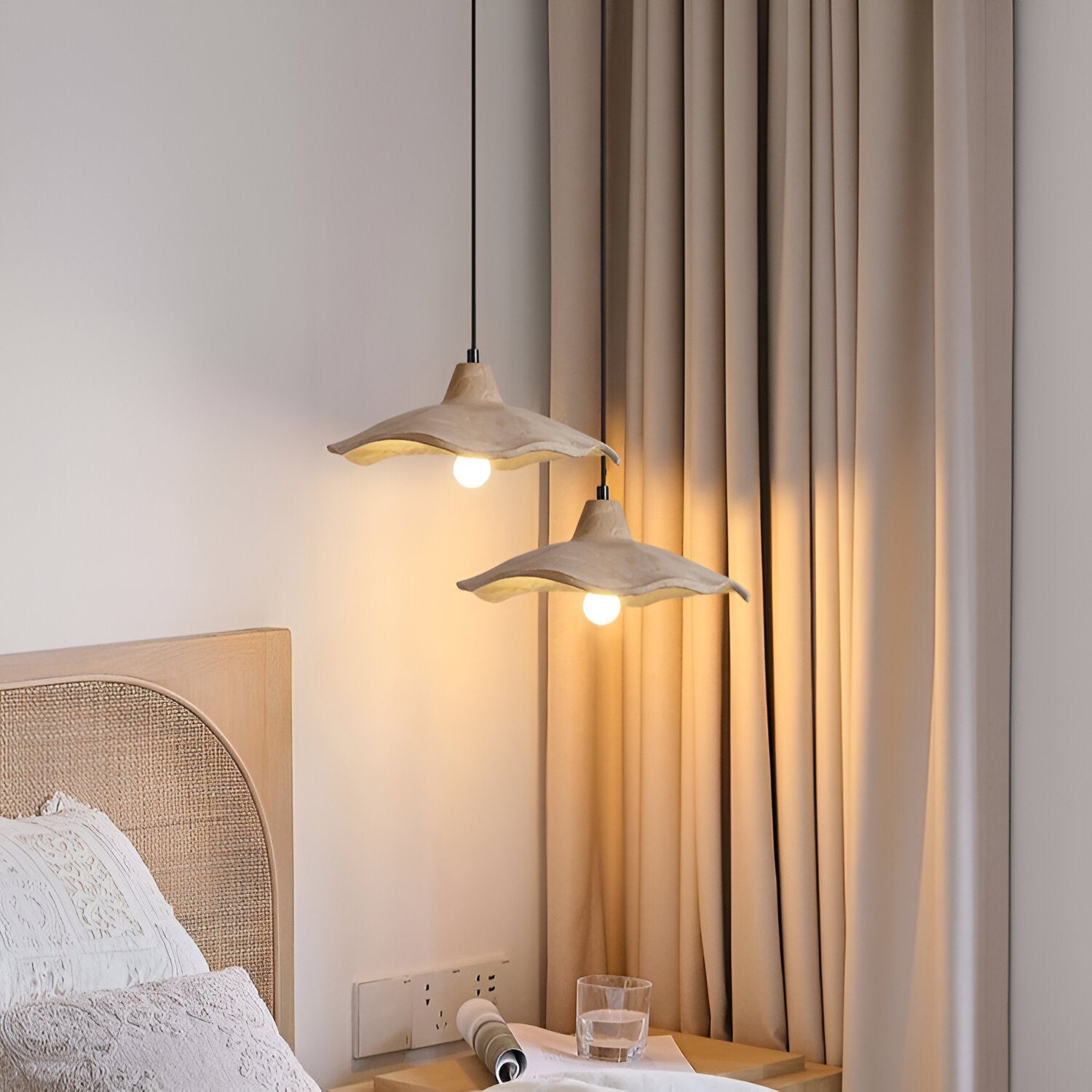 Bravari - Suspension en ciment en forme de fleur nordique Wabi-Sabi