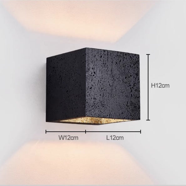 Lumetrax – Minimalist Stone Travertine Cube Wall Light