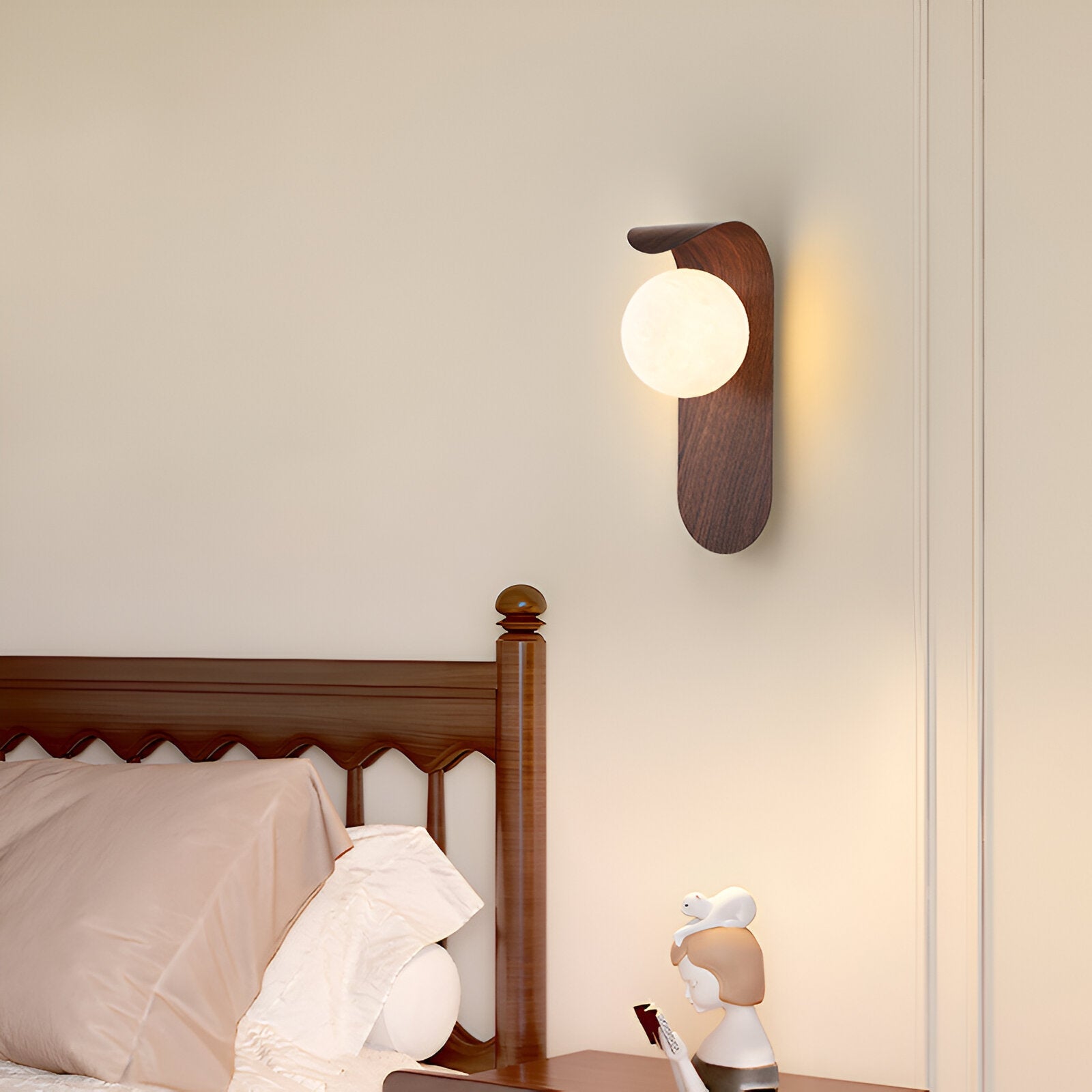 Veyrona – Applique murale en fer et bois minimaliste nordique avec éclairage LED