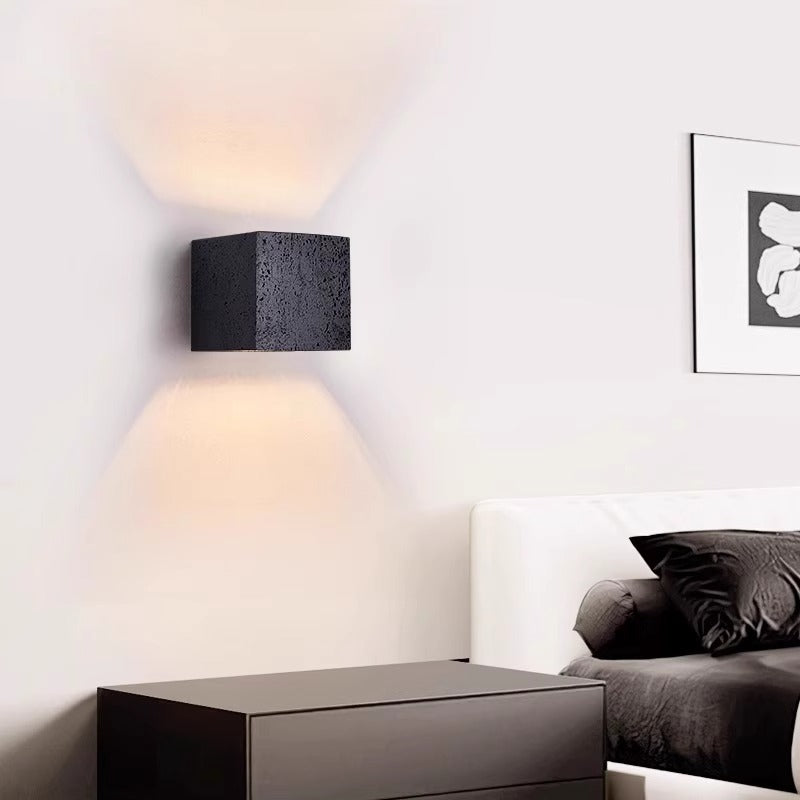 Lumetrax – Minimalist Stone Travertine Cube Wall Light