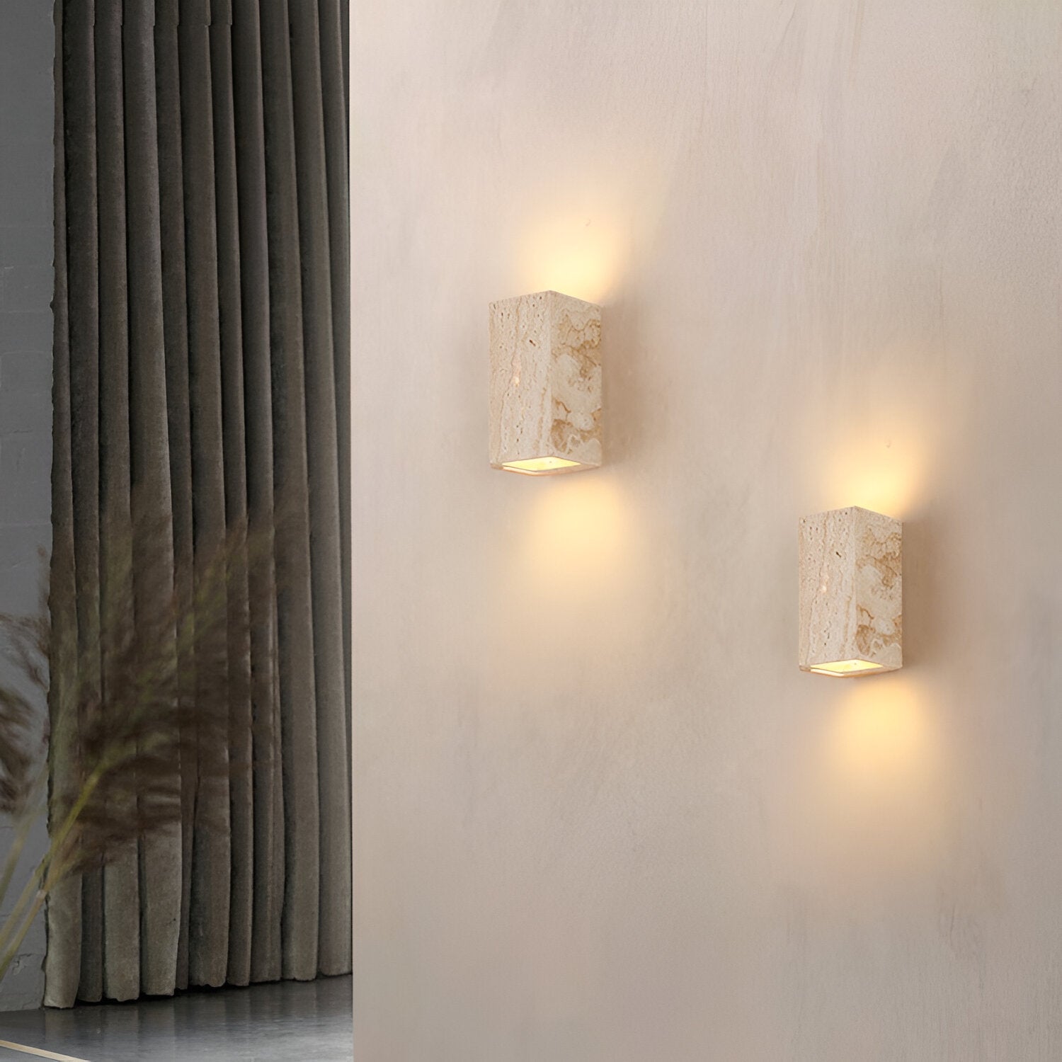 Terravix – Travertine Stone Minimalist Outdoor LED Wall Light