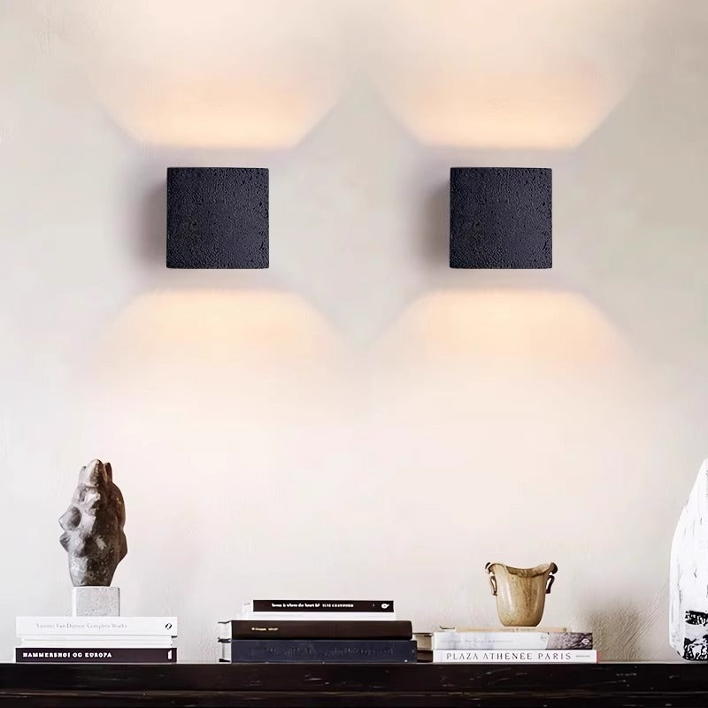 Lumetrax – Minimalist Stone Travertine Cube Wall Light