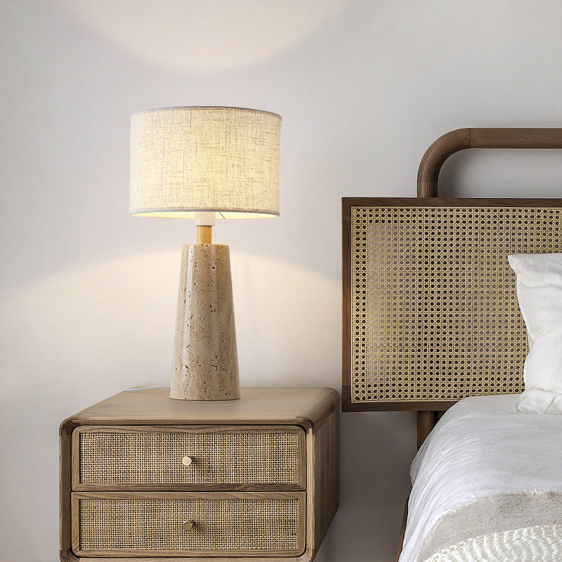 Senvara - Lampada da tavolo in travertino stile giapponese retrò