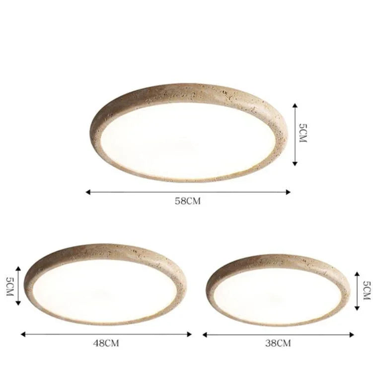 Alvessa – Stropní lampa z travertinového kamene, zapuštěná