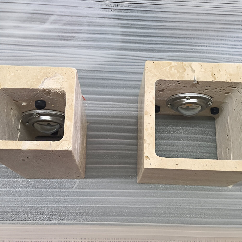 Terravix – Travertine Stone Minimalist Outdoor LED Wall Light