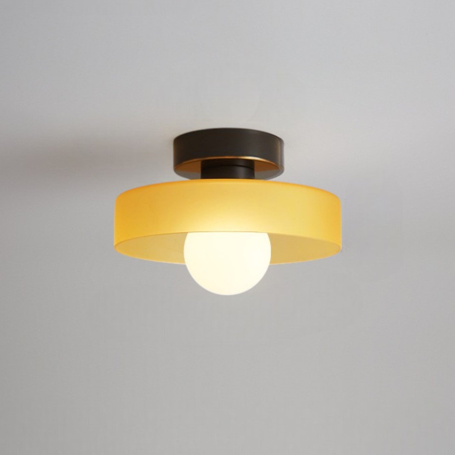 Allebia – Plafonnier Bauhaus Français en Laiton et Verre