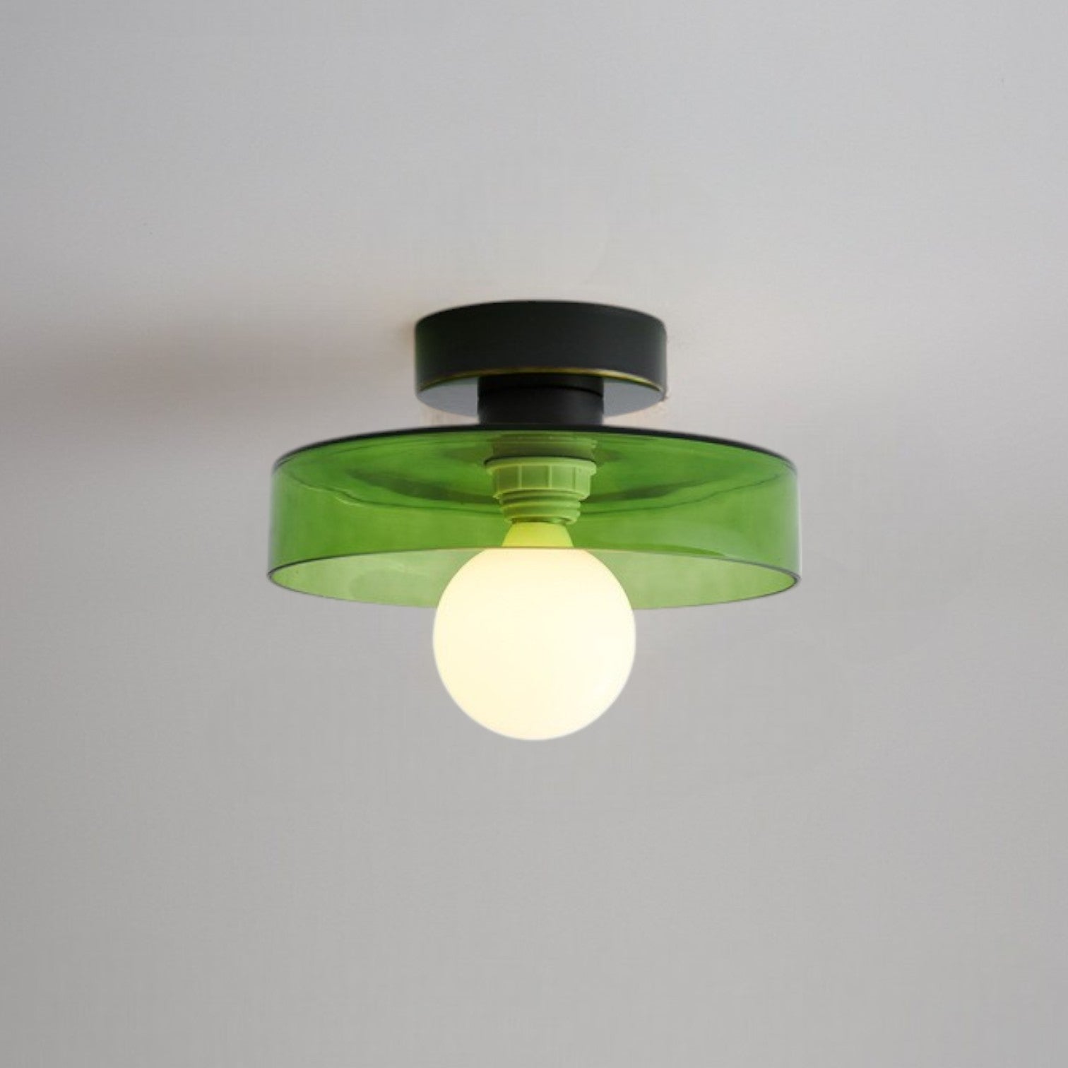Allebia – Plafonnier Bauhaus Français en Laiton et Verre