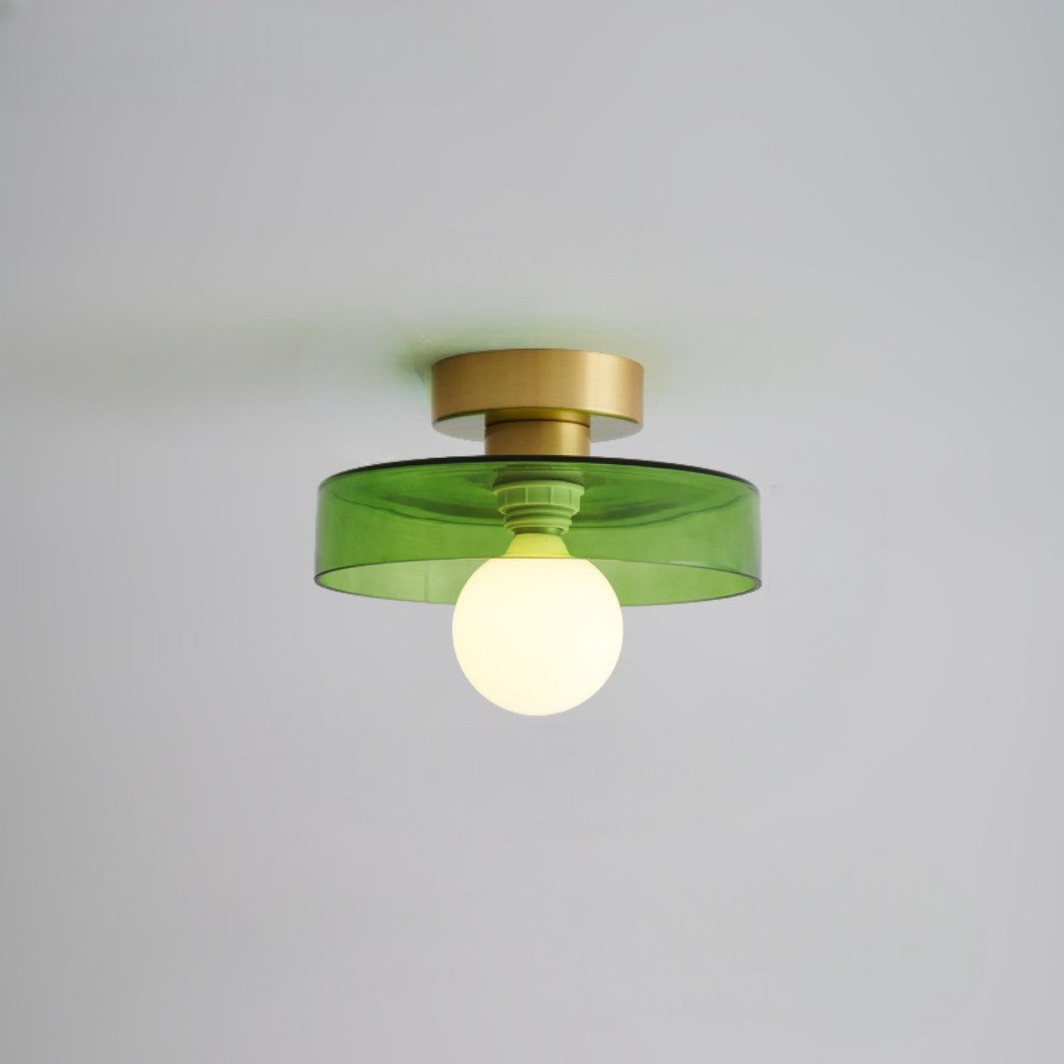 Allebia – Plafonnier Bauhaus Français en Laiton et Verre