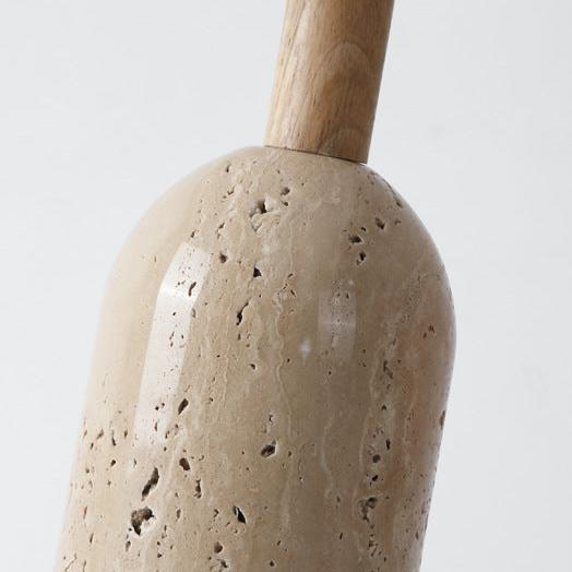 Senvara - Lampada da tavolo in travertino stile giapponese retrò