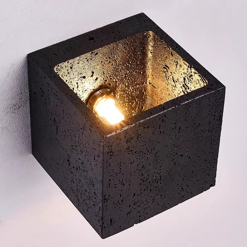 Lumetrax – Minimalist Stone Travertine Cube Wall Light
