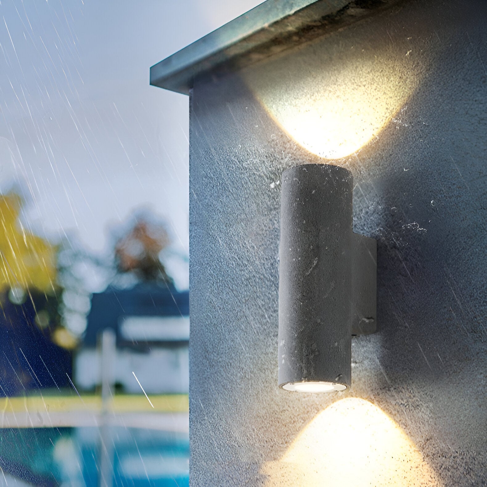 Noctara - Luz de Pared Exterior Minimalista de Cemento Resplandor de Medianoche