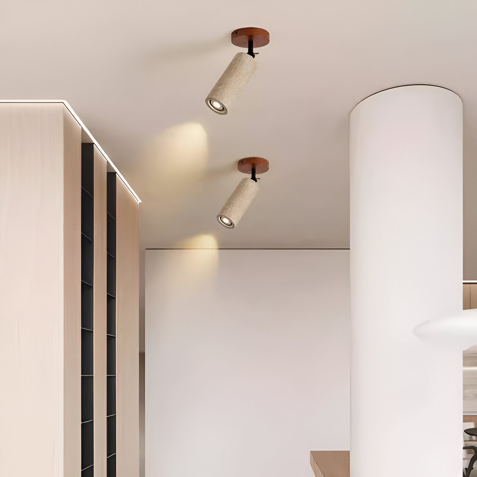 Sárga travertin fa állítható mennyezeti és fali lámpa