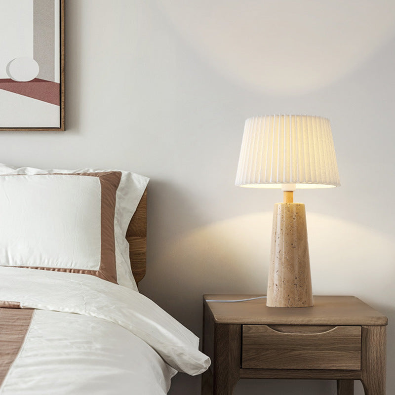 Senvara - Lampada da tavolo in travertino stile giapponese retrò