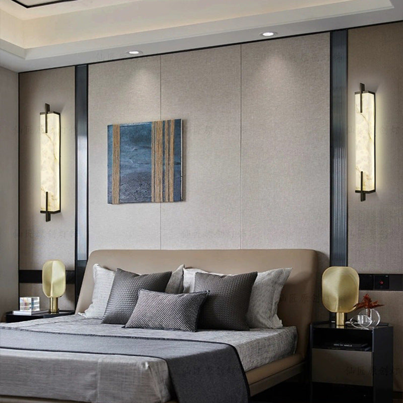 Callione – Aplique de Pared Minimalista Rectangular de Alabastro