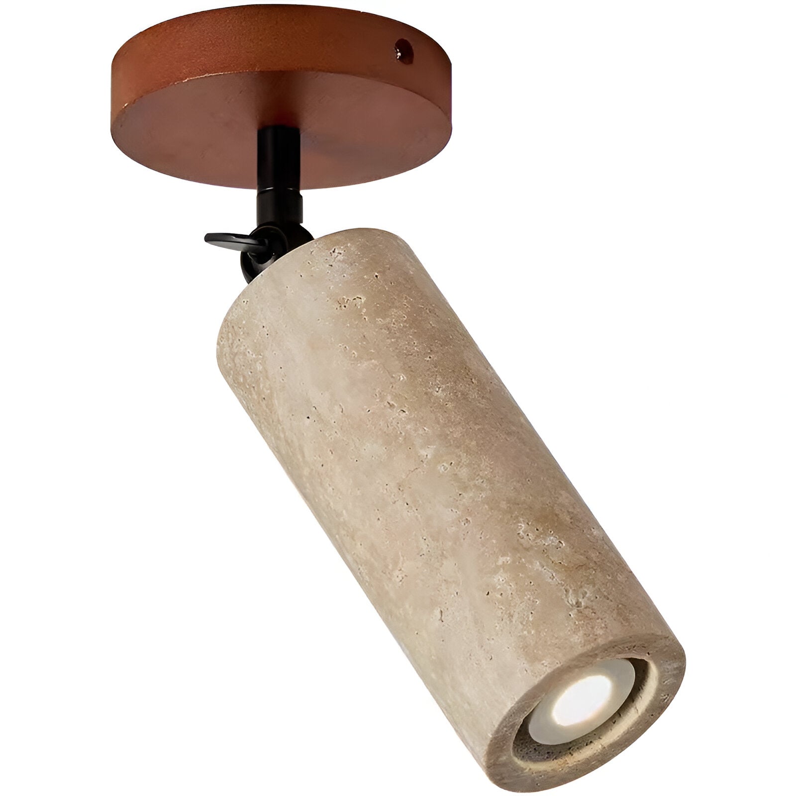 Applique et plafonnier réglable en bois de travertin jaune