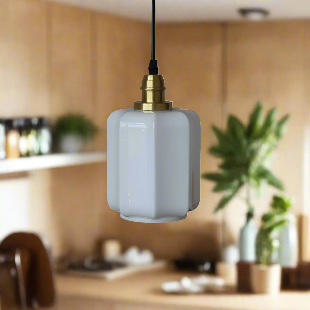 Zanthera – Vintage Retro White Jade Glass Pendant Light