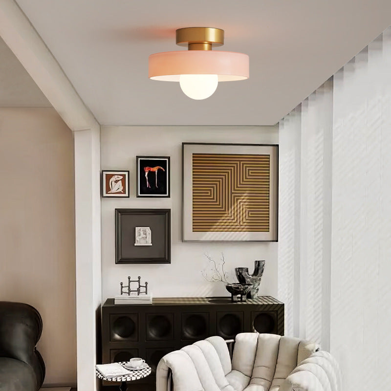 Allebia – Plafonnier Bauhaus Français en Laiton et Verre