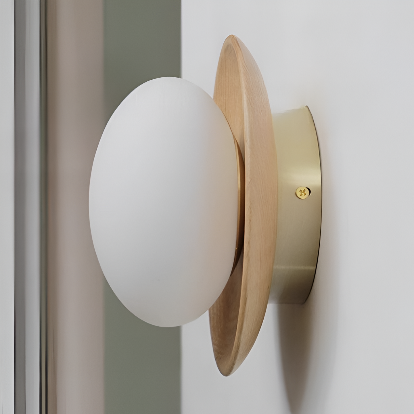 Lunowen – Nordisk Enkel Naturlig Træ LED Væglampe