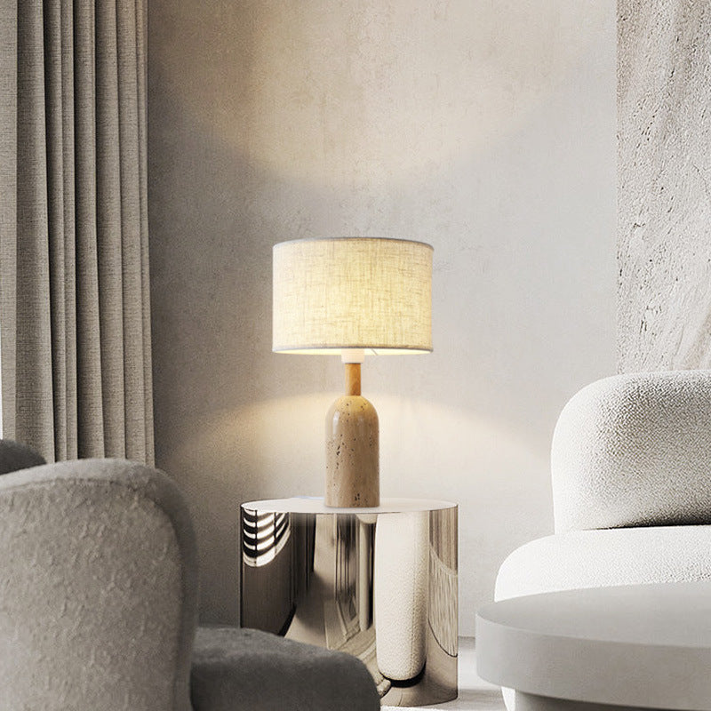 Senvara - Lampada da tavolo in travertino stile giapponese retrò