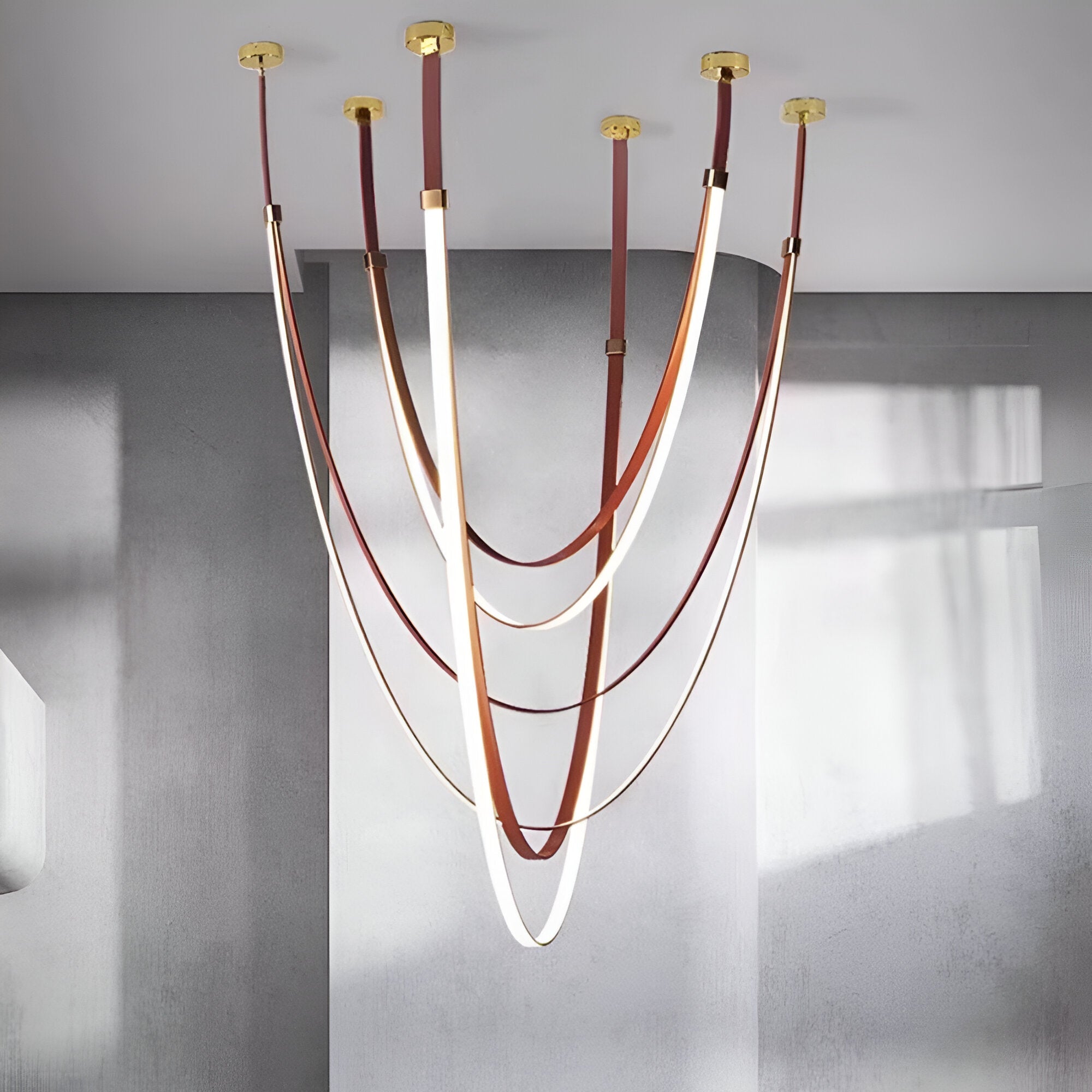 Luvairn – Luz de techo con cinturón de cuero sintético y LED