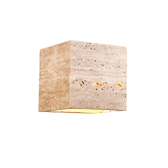 Lumetrax – Minimalist Stone Travertine Cube Wall Light