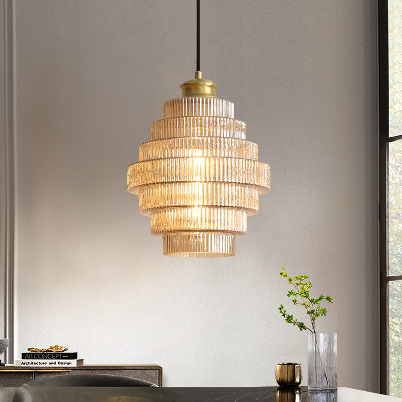 Vindan - vintage závěsná lampa s vrstveným sklem