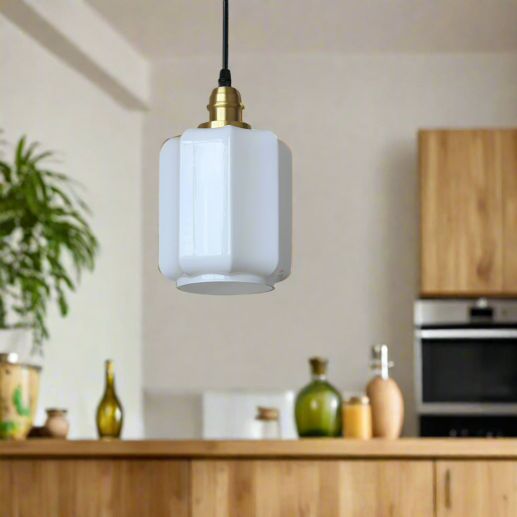 Zanthera – Vintage Retro White Jade Glass Pendant Light