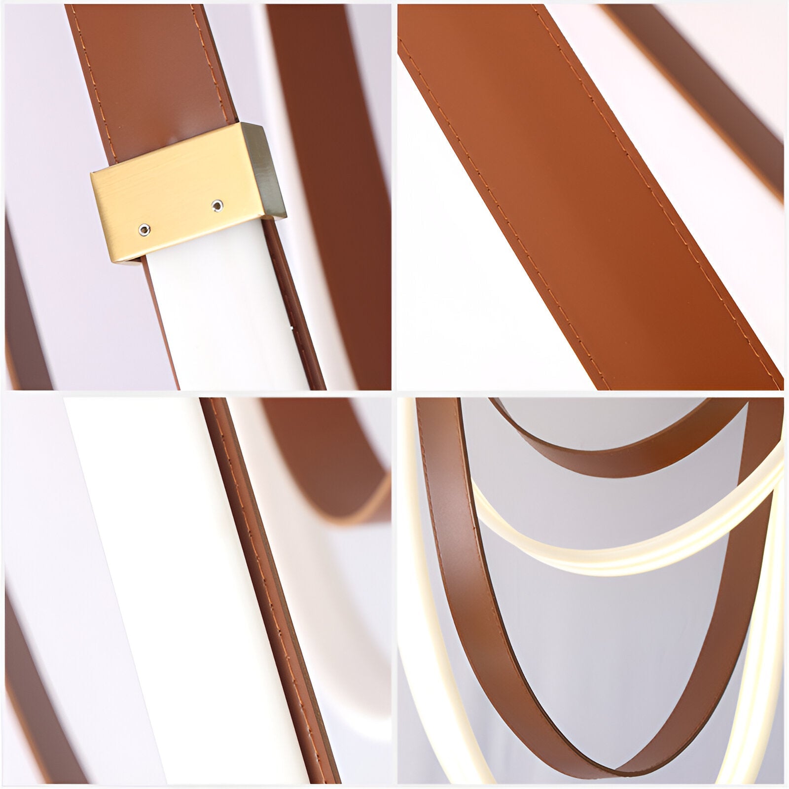 Luvairn – Luz de techo con cinturón de cuero sintético y LED