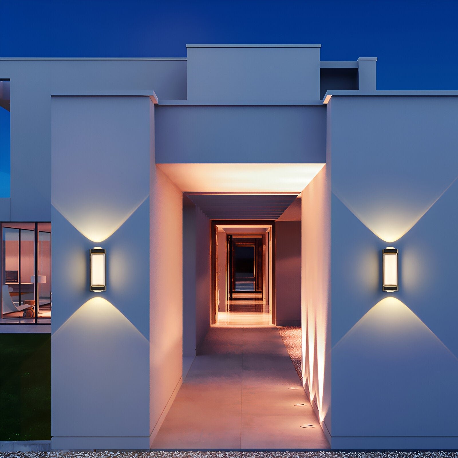 Kavik - Nordisk Op Ned Akryl Vandtæt Minimalistisk Udendørs Væglampe