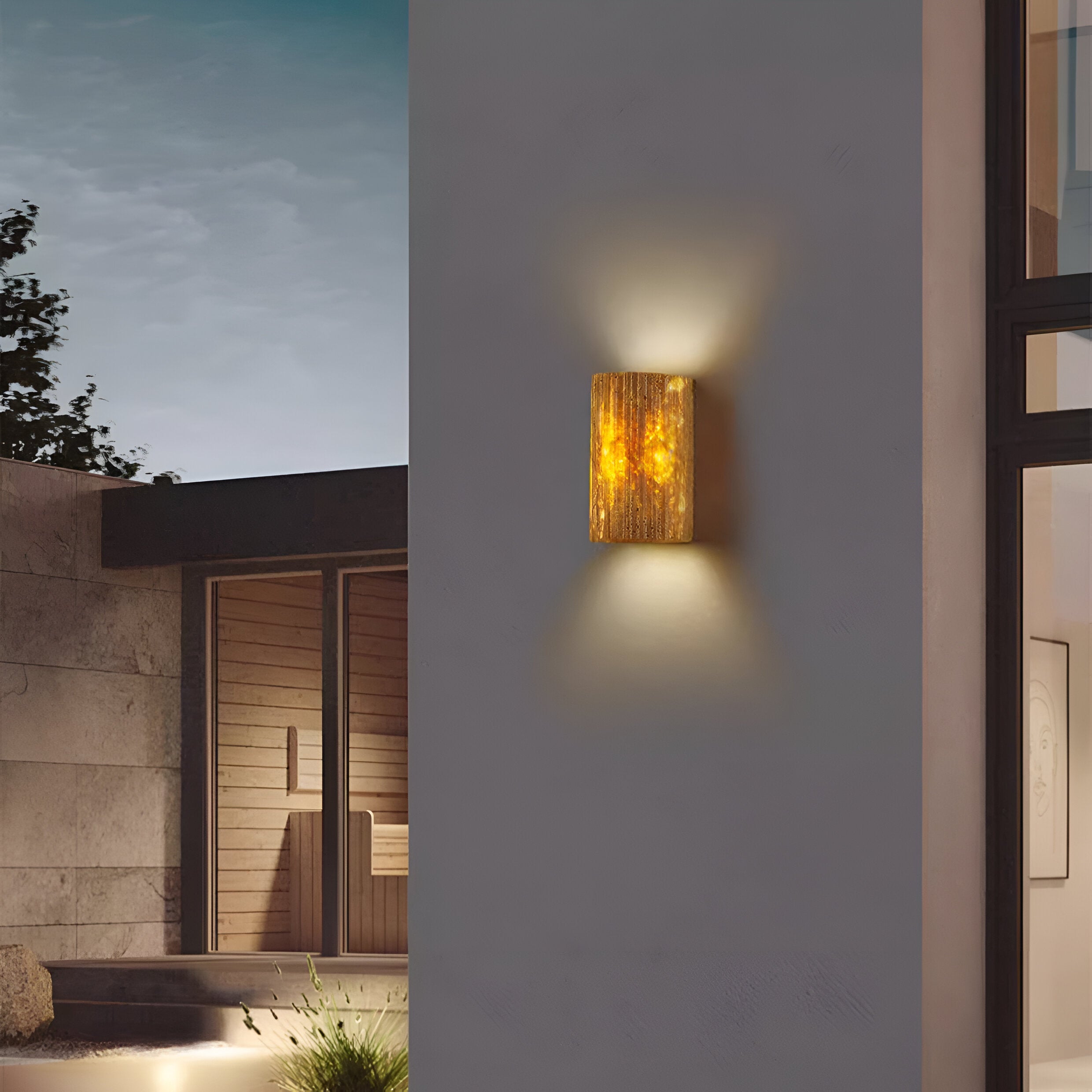 Altrion - Travertine Garden Outdoor Wall Light