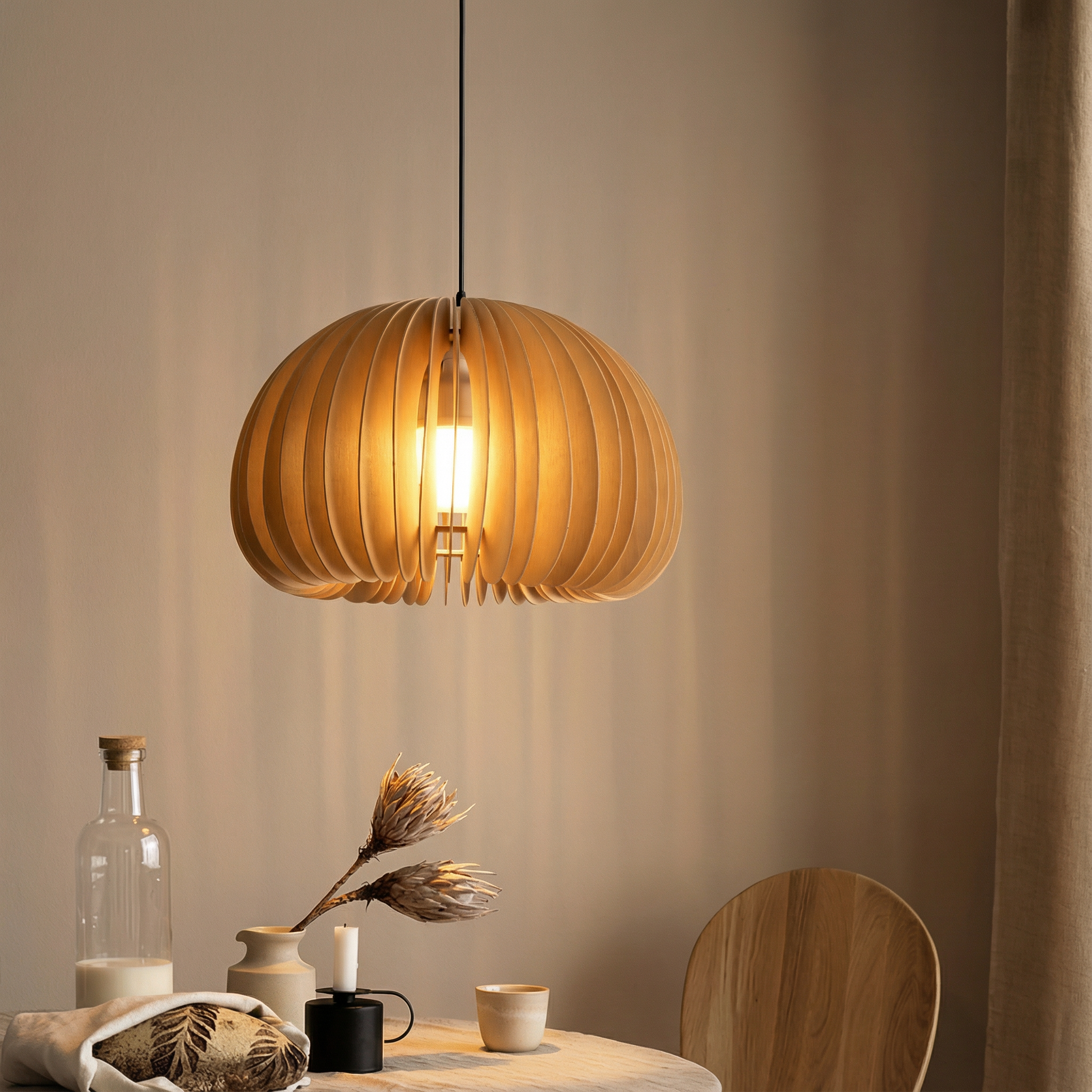 Akira - Suspension en bois rétro
