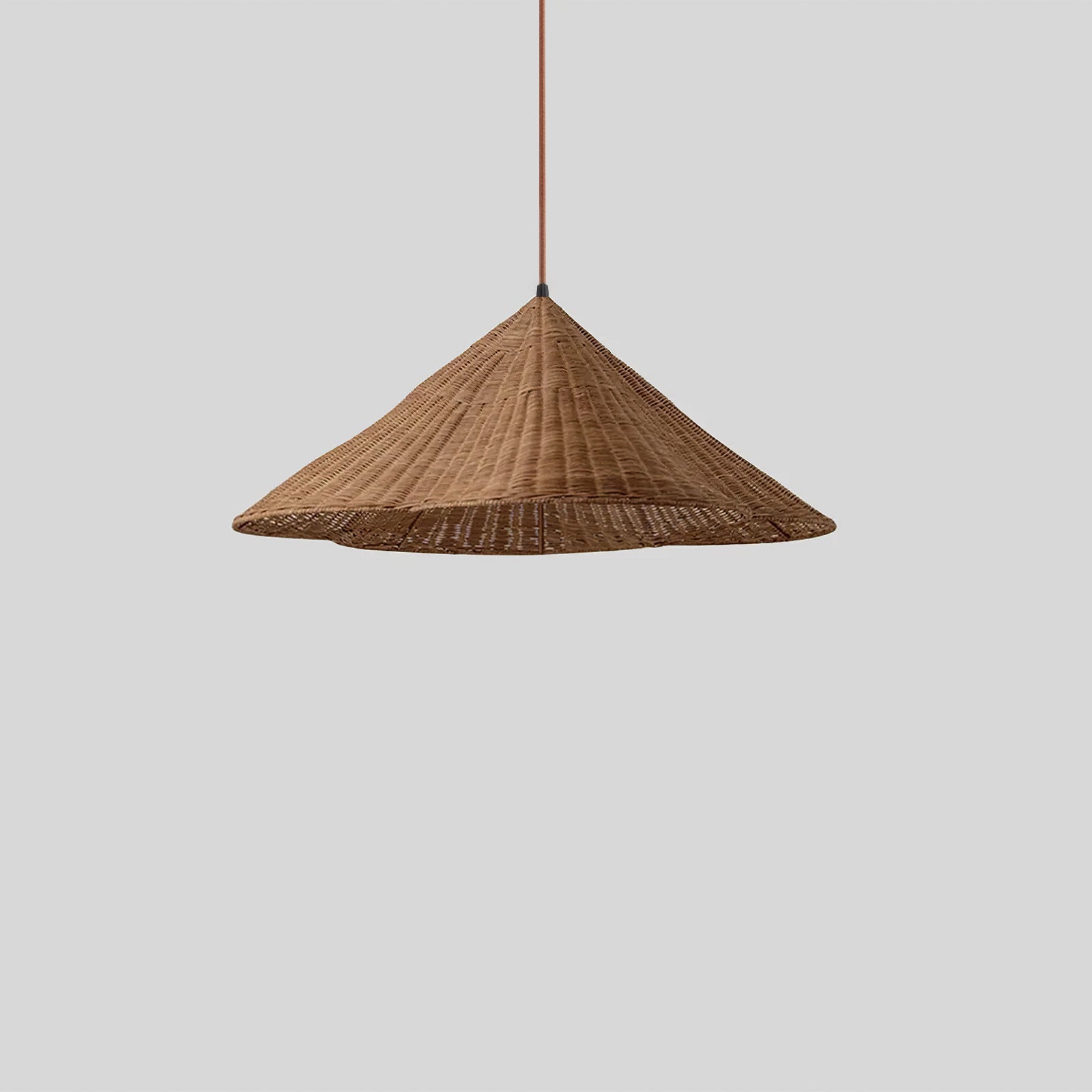 Calyran - Retro Scalloped Woven Rattan Pendant Light