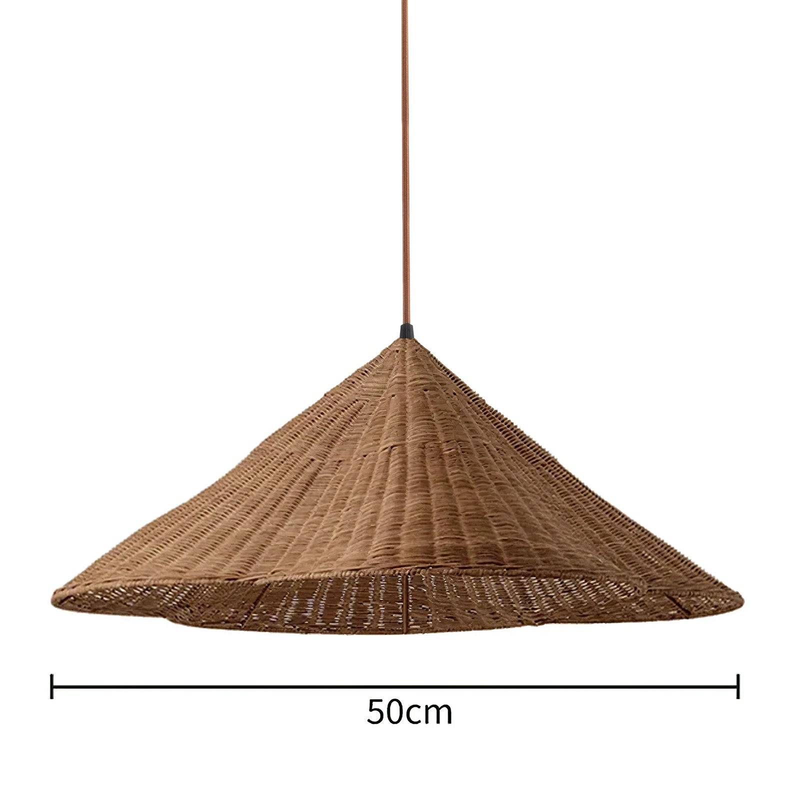 Calyran - Retro Scalloped Woven Rattan Pendant Light