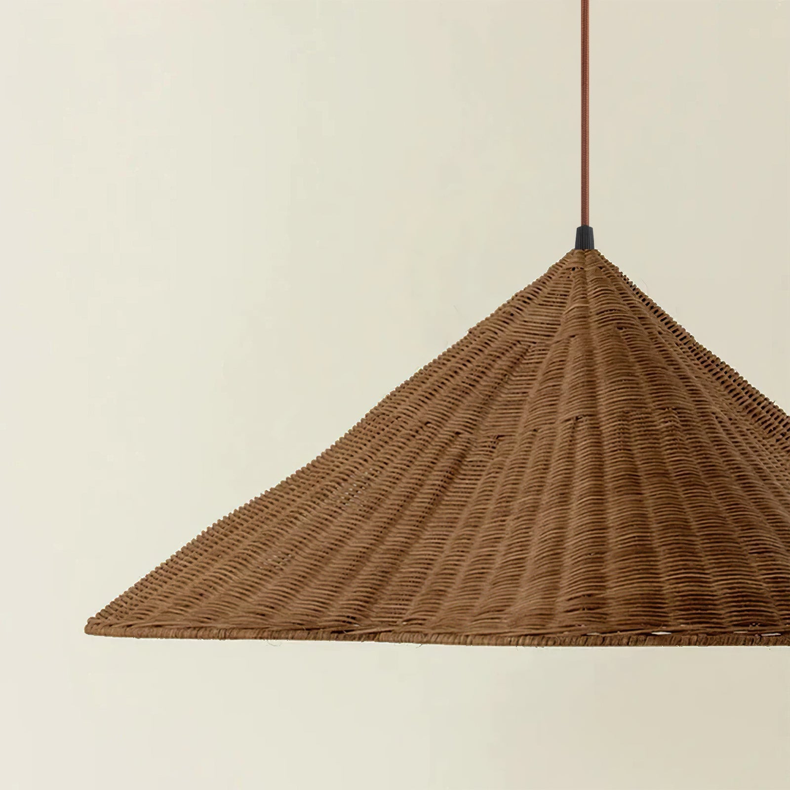 Calyran - Retro Scalloped Woven Rattan Pendant Light
