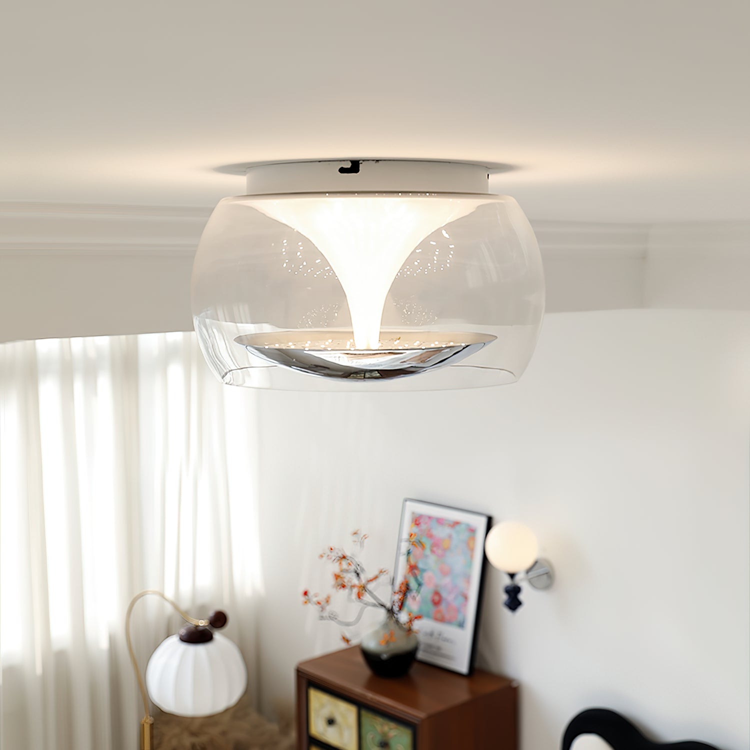 Eshara - Suspension en verre nordique pour plafond