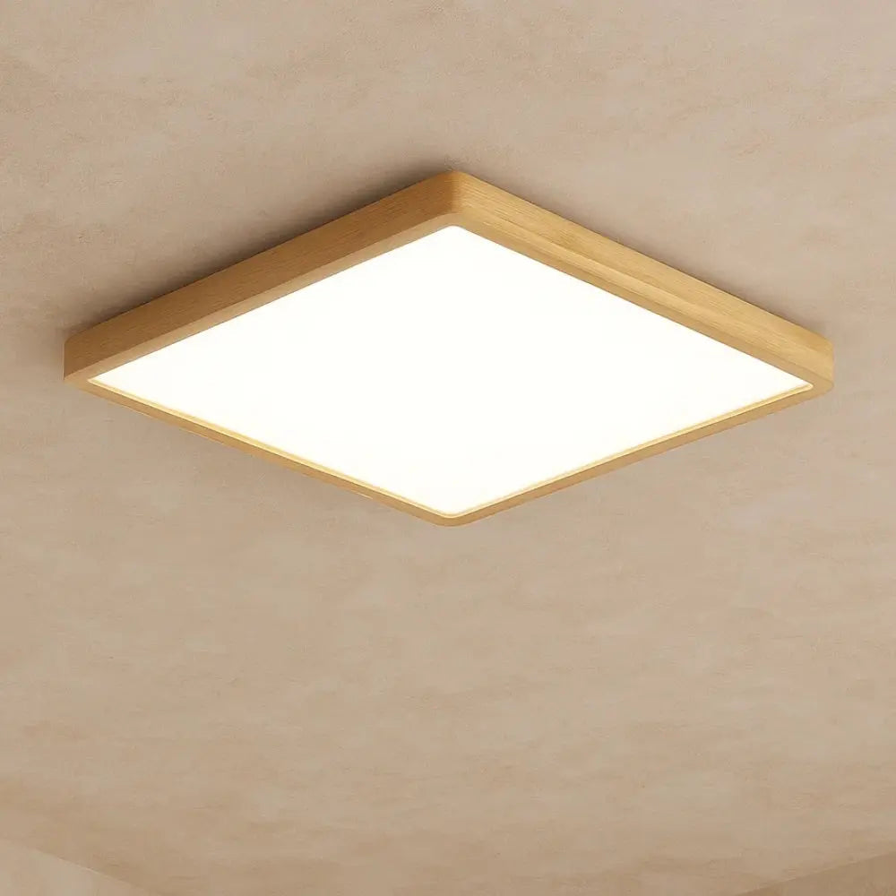 Quadreos - čtvercové LED stropní světlo s dřevěným rámem