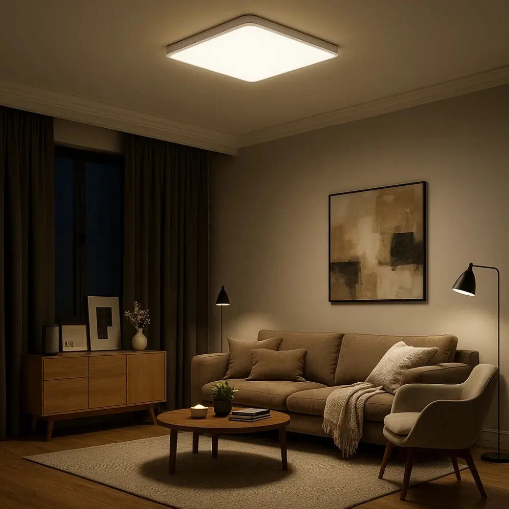 Quadreos - čtvercové LED stropní světlo s dřevěným rámem