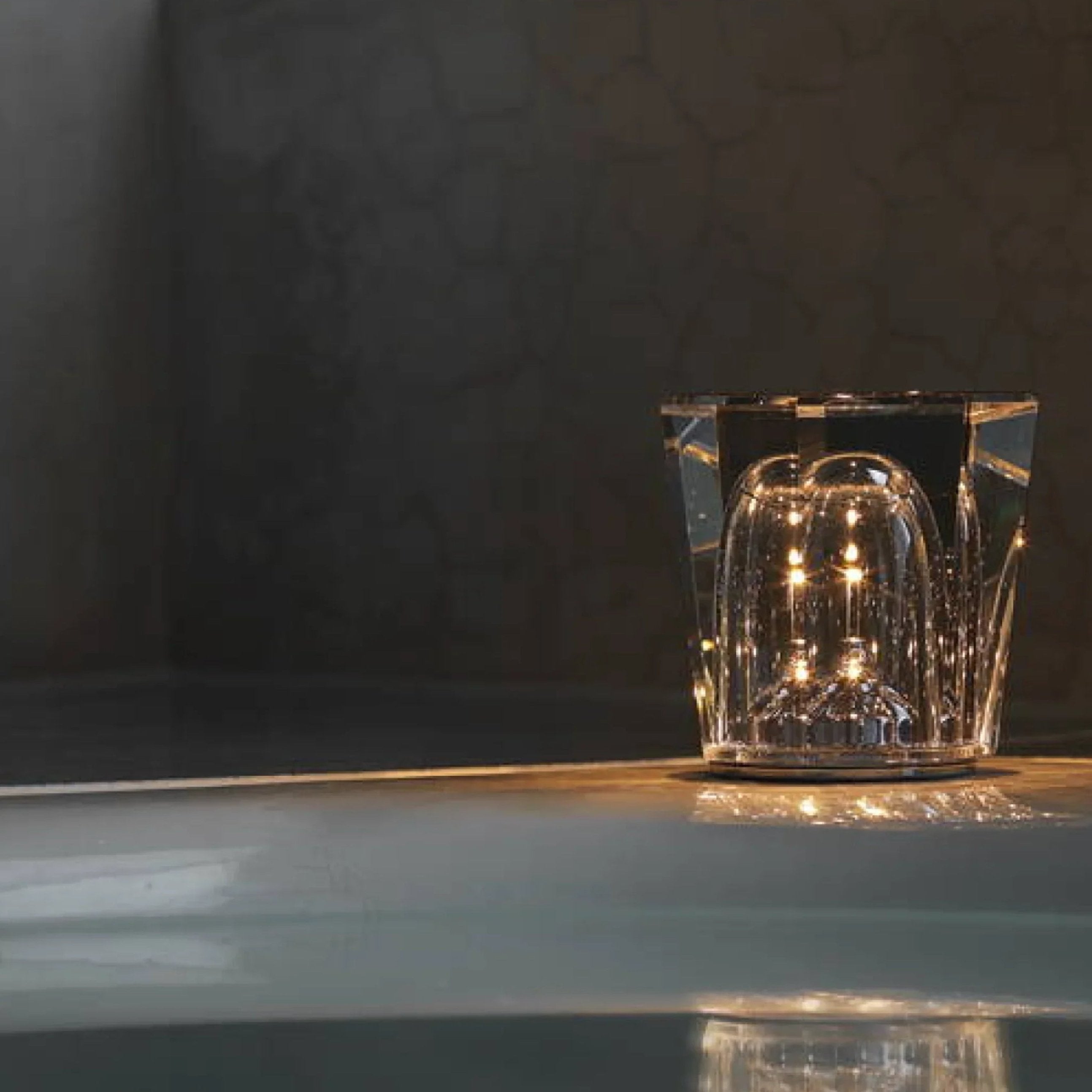 Liorael - Lampada da tavolo a LED ricaricabile con cristallo, design a diamante senza fili