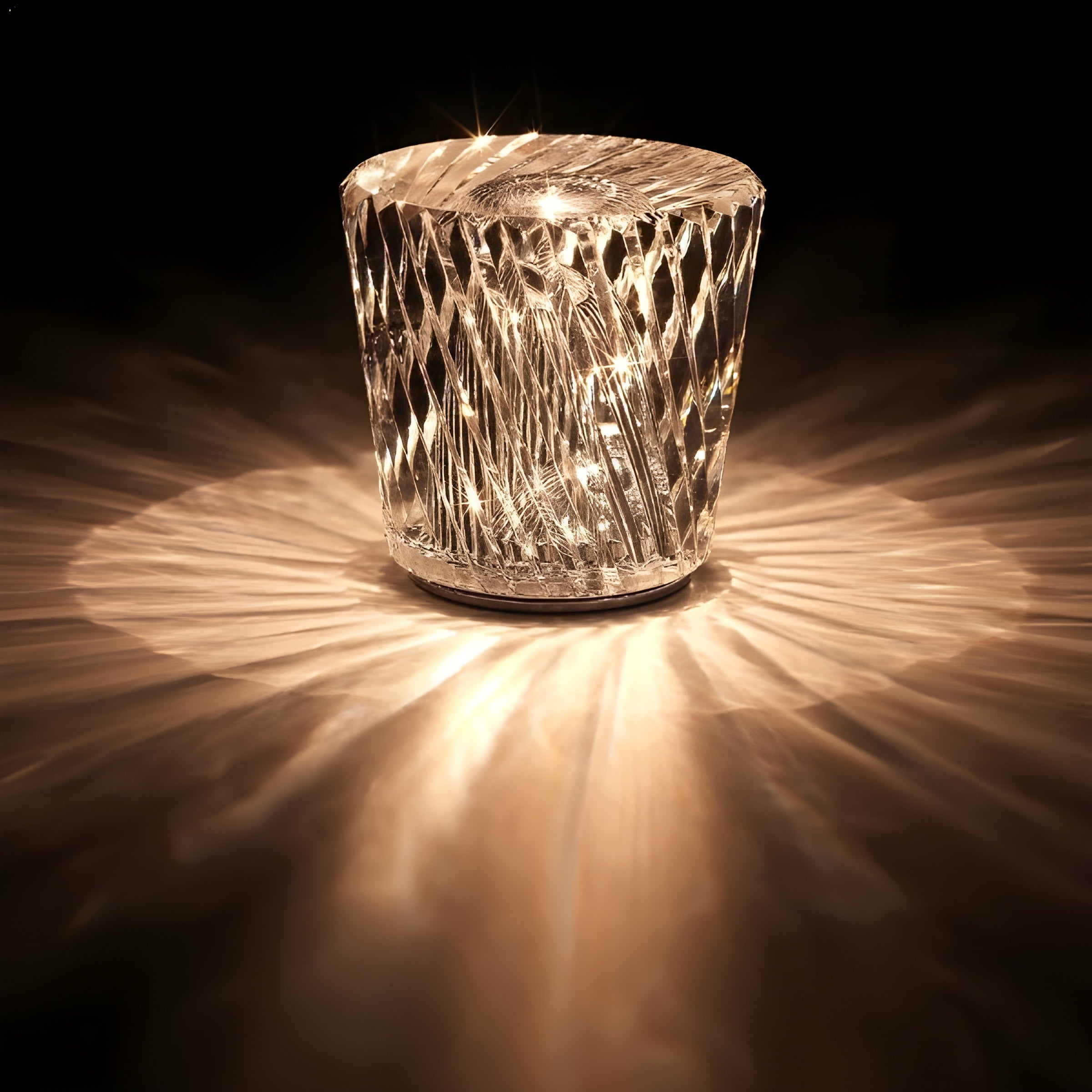 Liorael - Lampada da tavolo a LED ricaricabile con cristallo, design a diamante senza fili