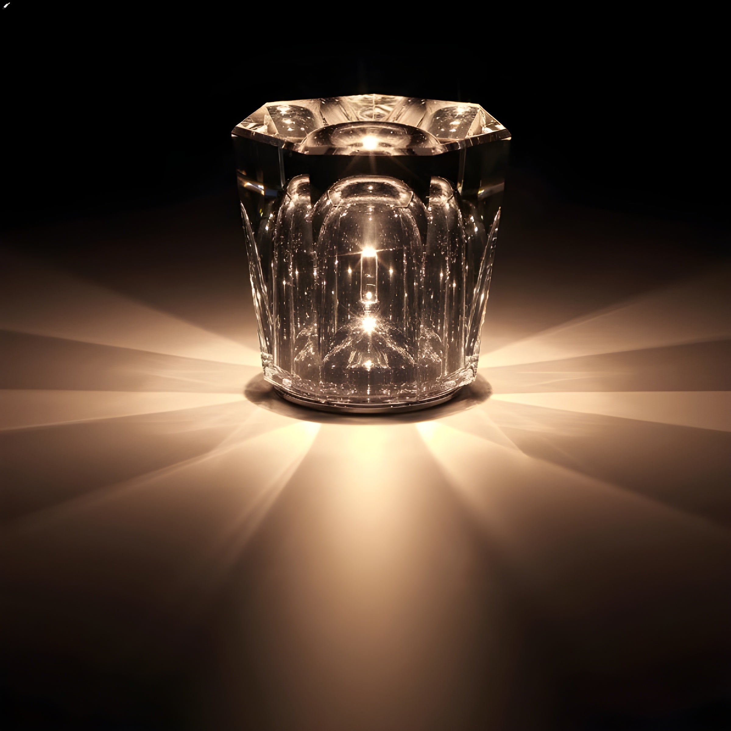 Liorael - Lampada da tavolo a LED ricaricabile con cristallo, design a diamante senza fili