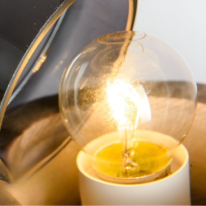 Caelith - Glasbordlampe med retro marmorfod