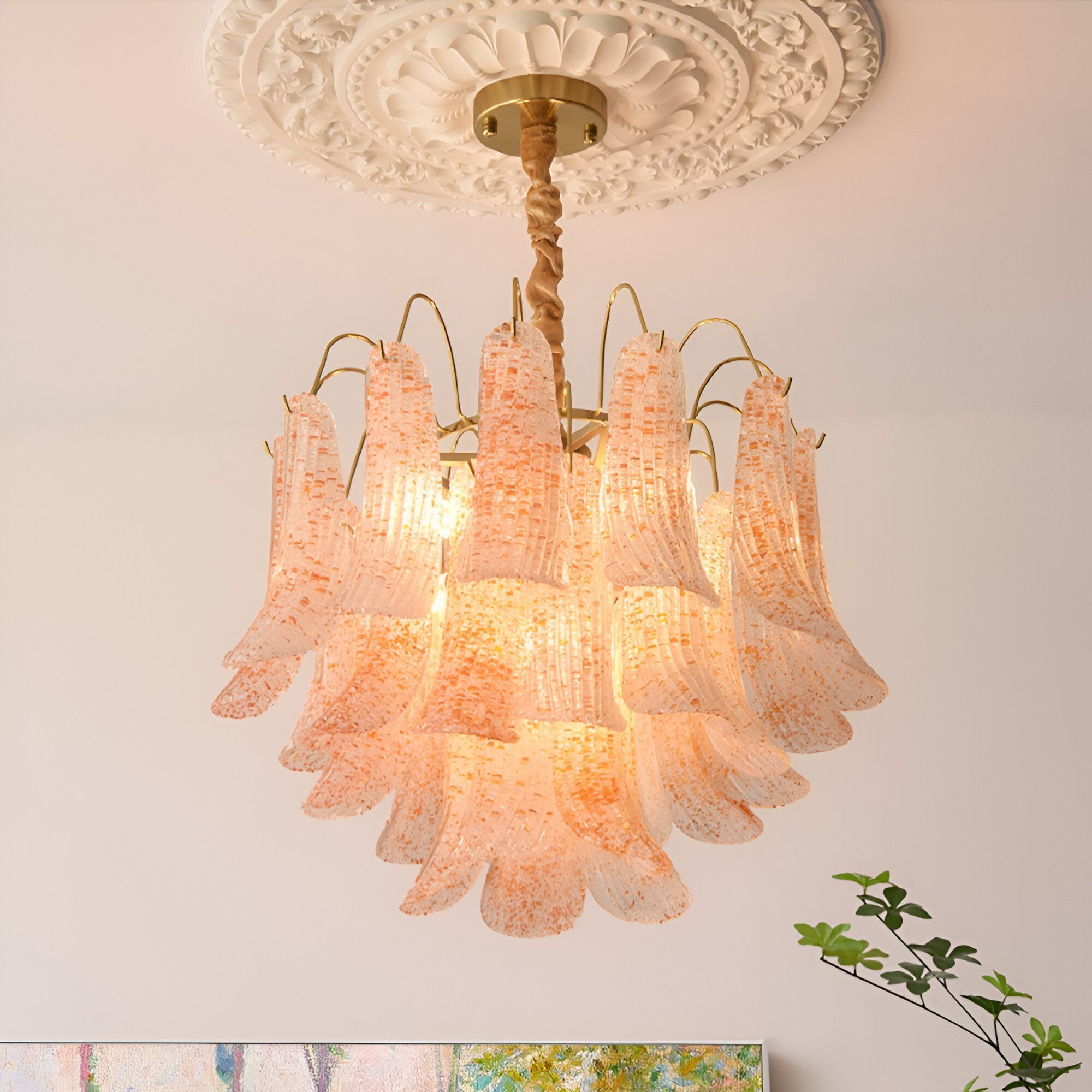 Virelli- Retro Murano-inspireret Farverig Glaslysekrone