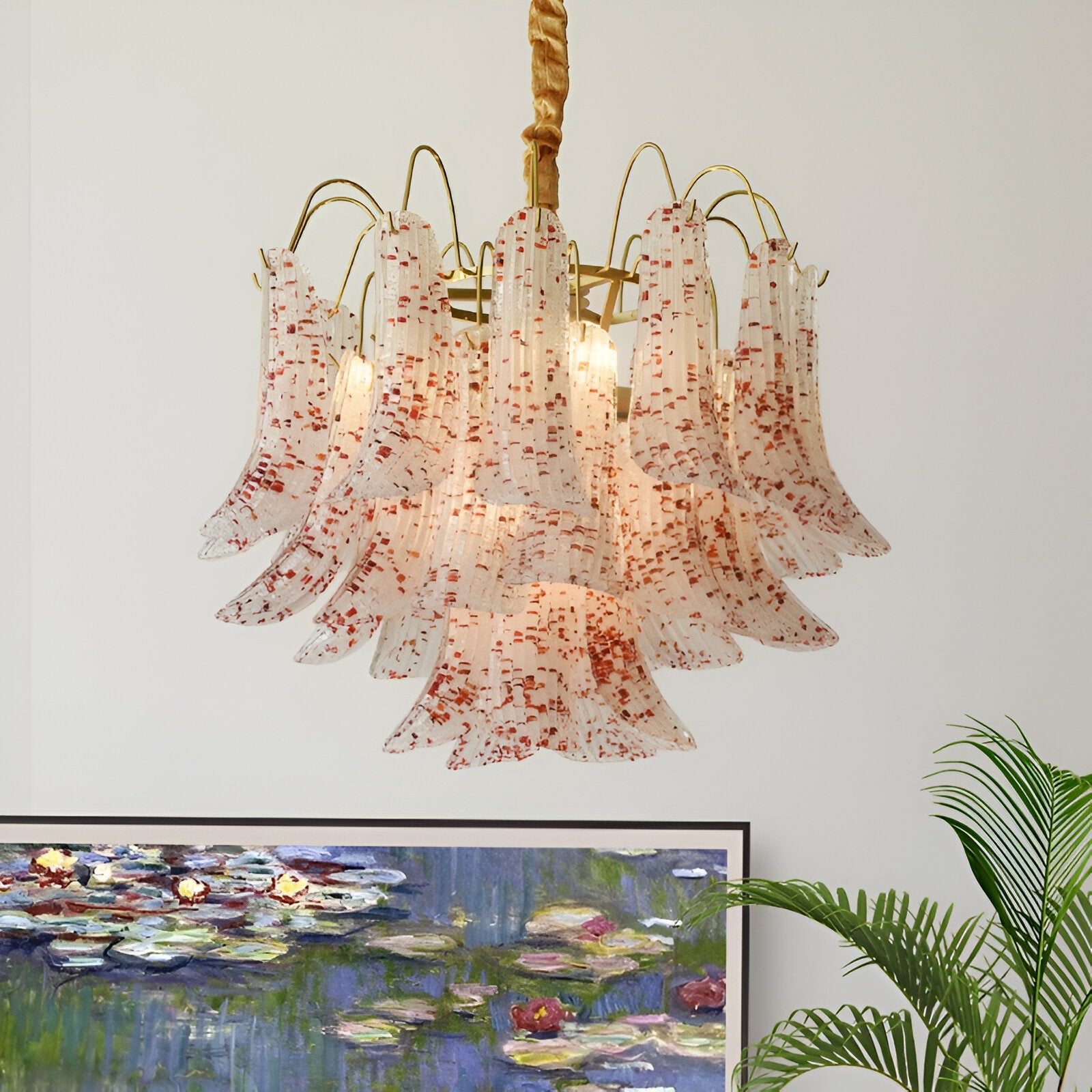 Virelli- Retro Murano-inspireret Farverig Glaslysekrone
