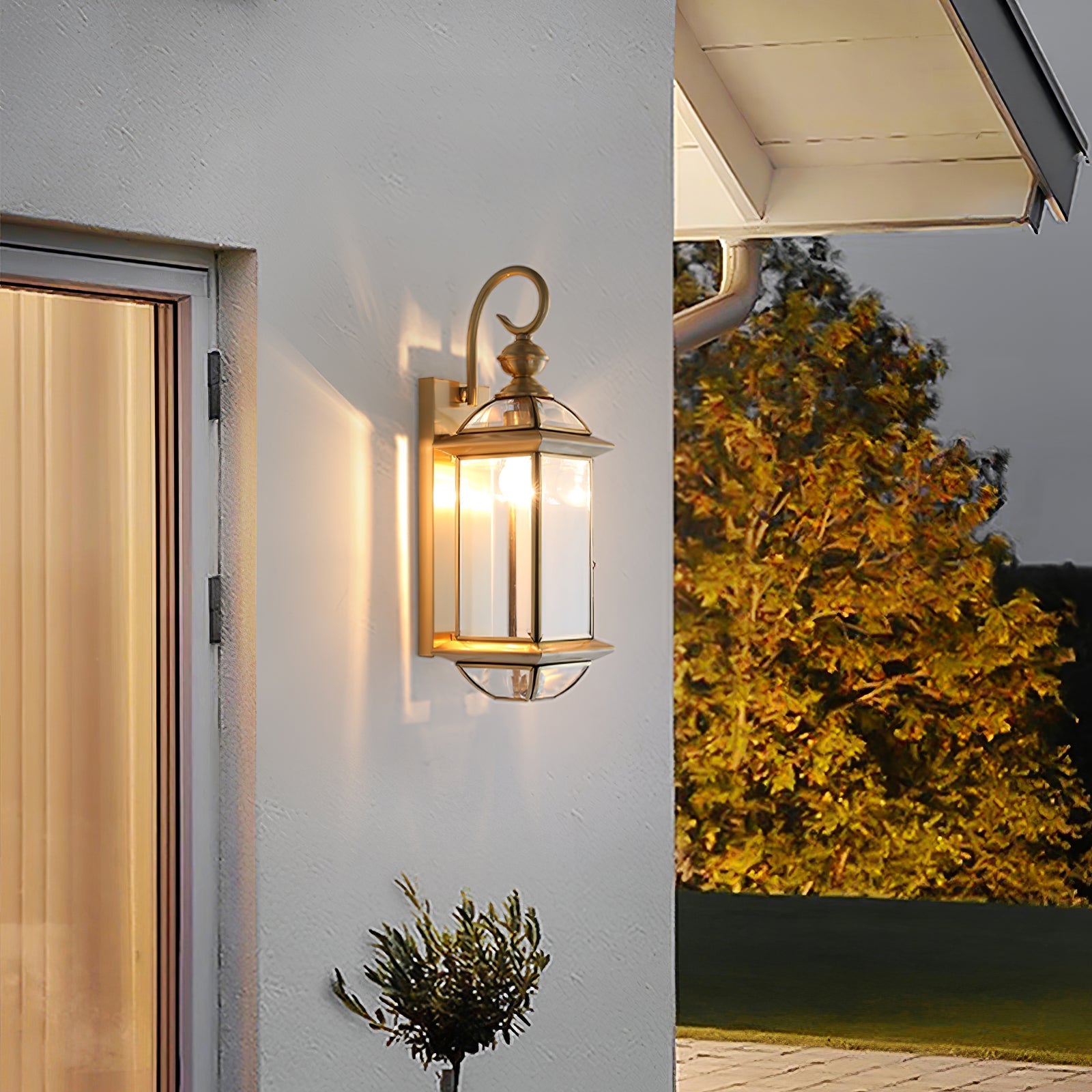 Elvaran - Lampada da parete esterna impermeabile in ottone europeo retrò IP65