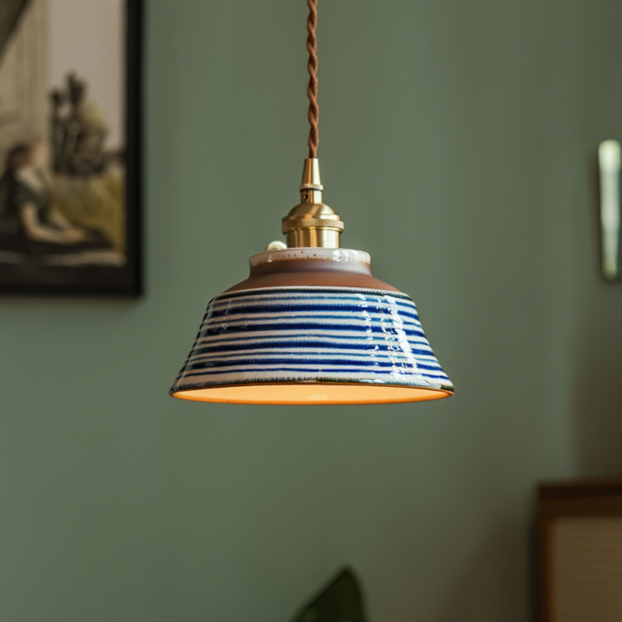 Ceravon - Lampada a sospensione in ceramica finitura rame