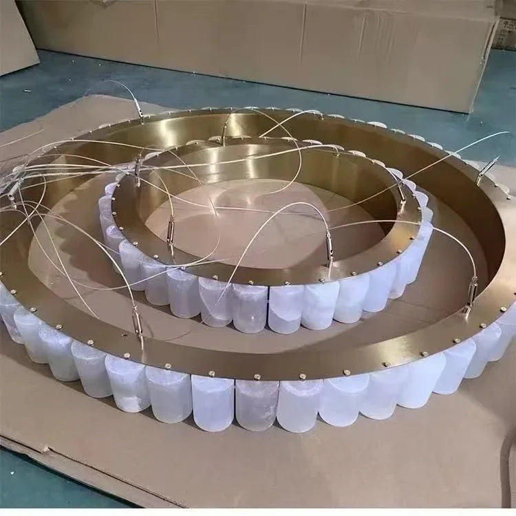 Lunara- Minimalist Marble Pendant Chandelier