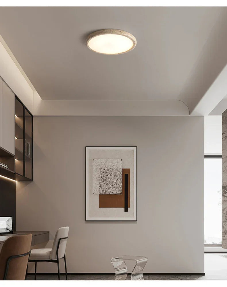 Alvessa – Stropní lampa z travertinového kamene, zapuštěná